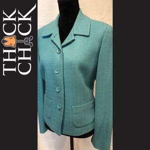 Turquoise Boucle Blazer